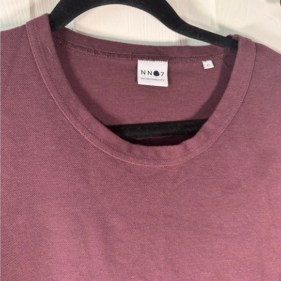 NN.07 No Nationality Cliff Lyocell blend Tee Wine Burgundy Men’s Size X-Large - Picture 2 of 6